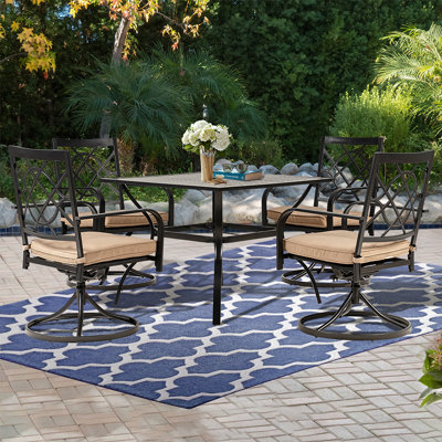 Winston Porter Jayc 4 Person Square Outdoor Dining Set Wayfair